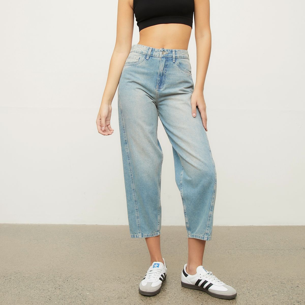 SYBILLA - Jeans Baggy Tiro Medio Mujer Sybilla