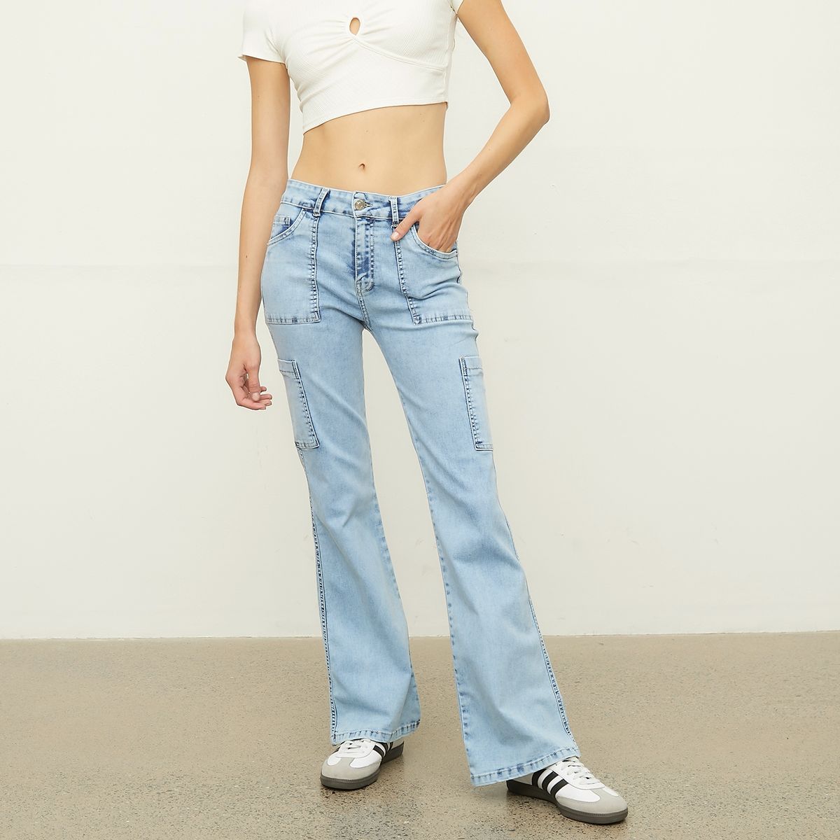 SYBILLA - Jeans Flare Tiro Medio Mujer Sybilla