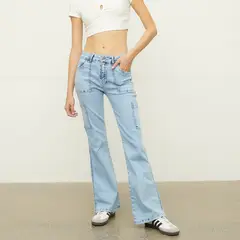 SYBILLA - Jeans Flare Tiro Medio Mujer