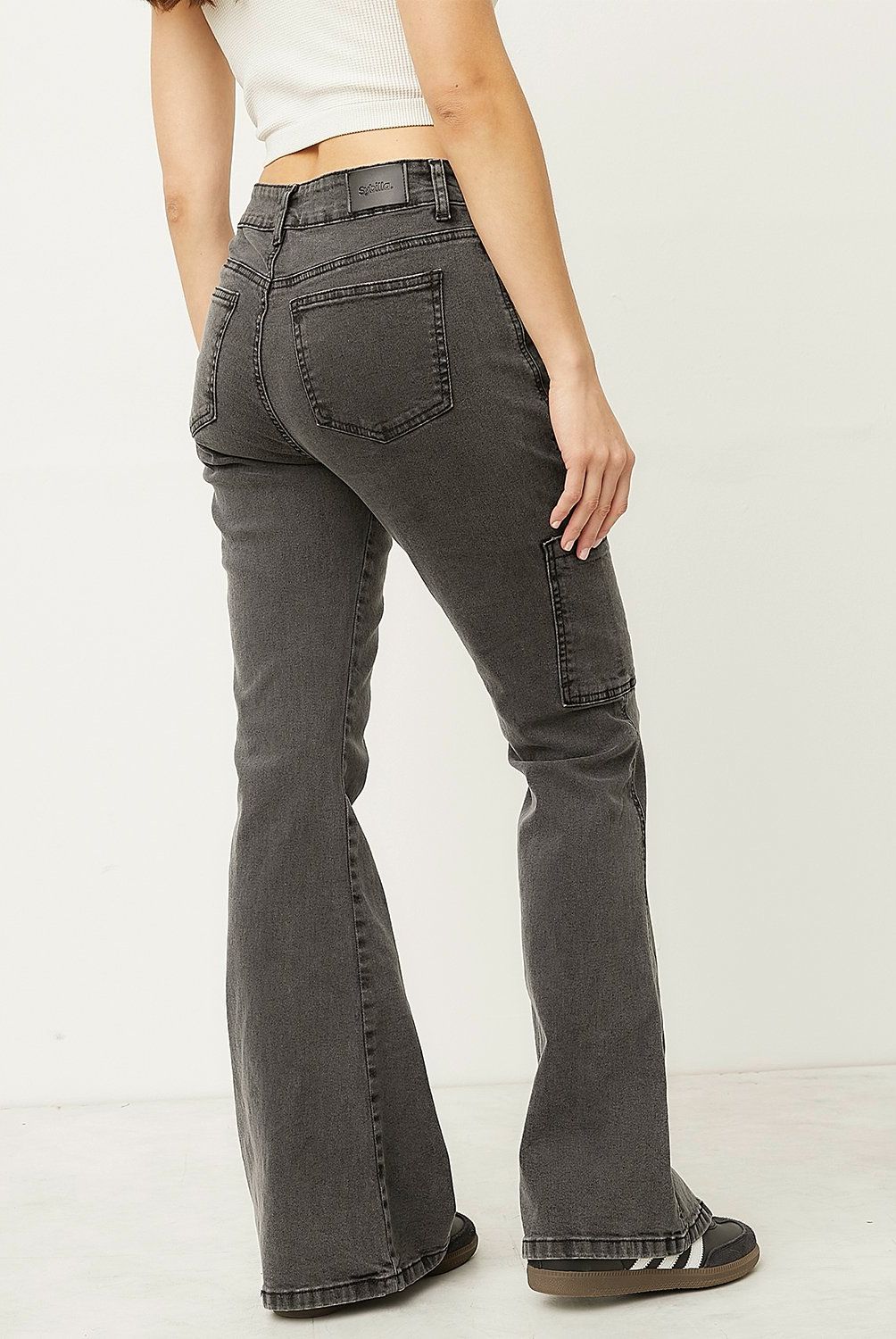 SYBILLA - Jeans Flare Tiro Medio Mujer Sybilla