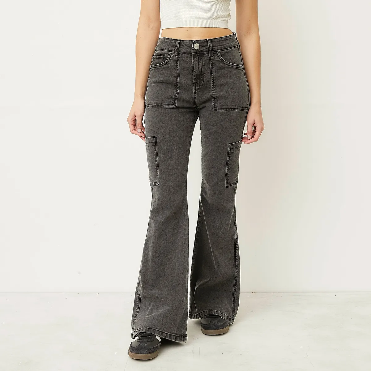 SYBILLA - Jeans Flare Tiro Medio Mujer Sybilla