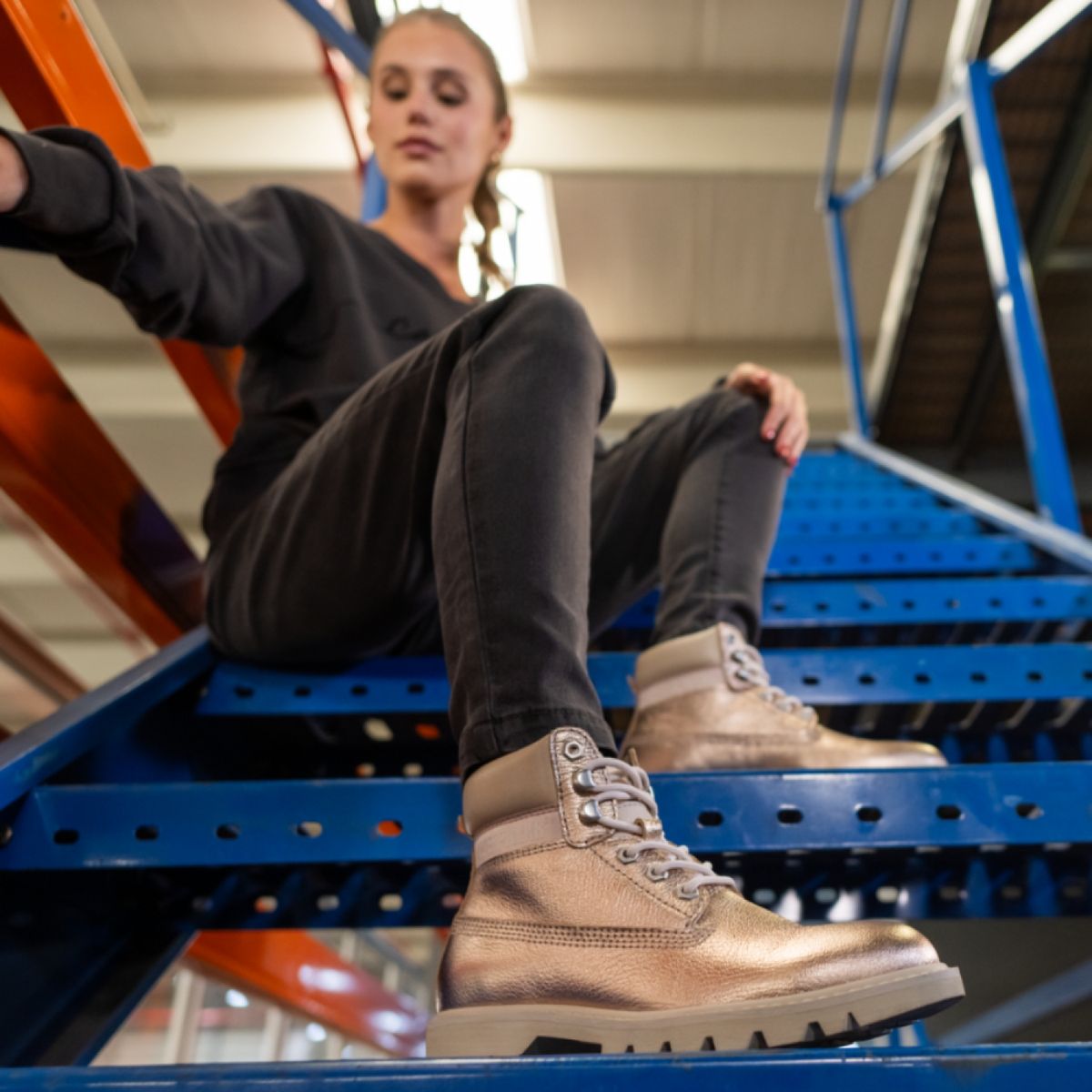 CAT - Botín Mujer Cuero Rosado Cat