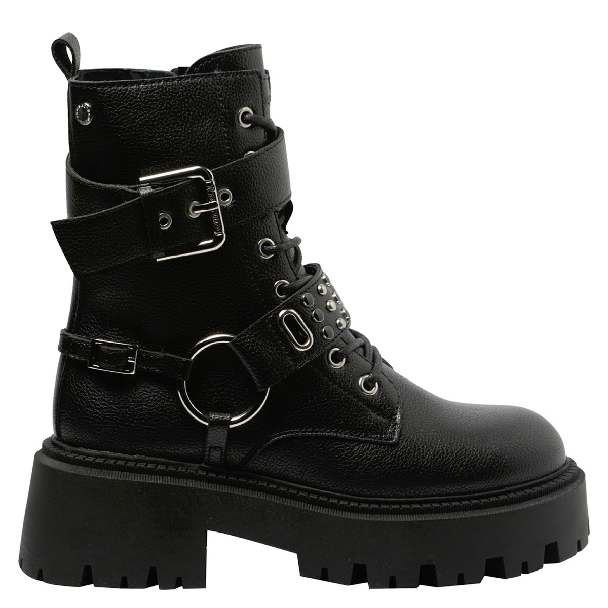 ROMANO - Botín Biker Mujer Cuero Negro Romano