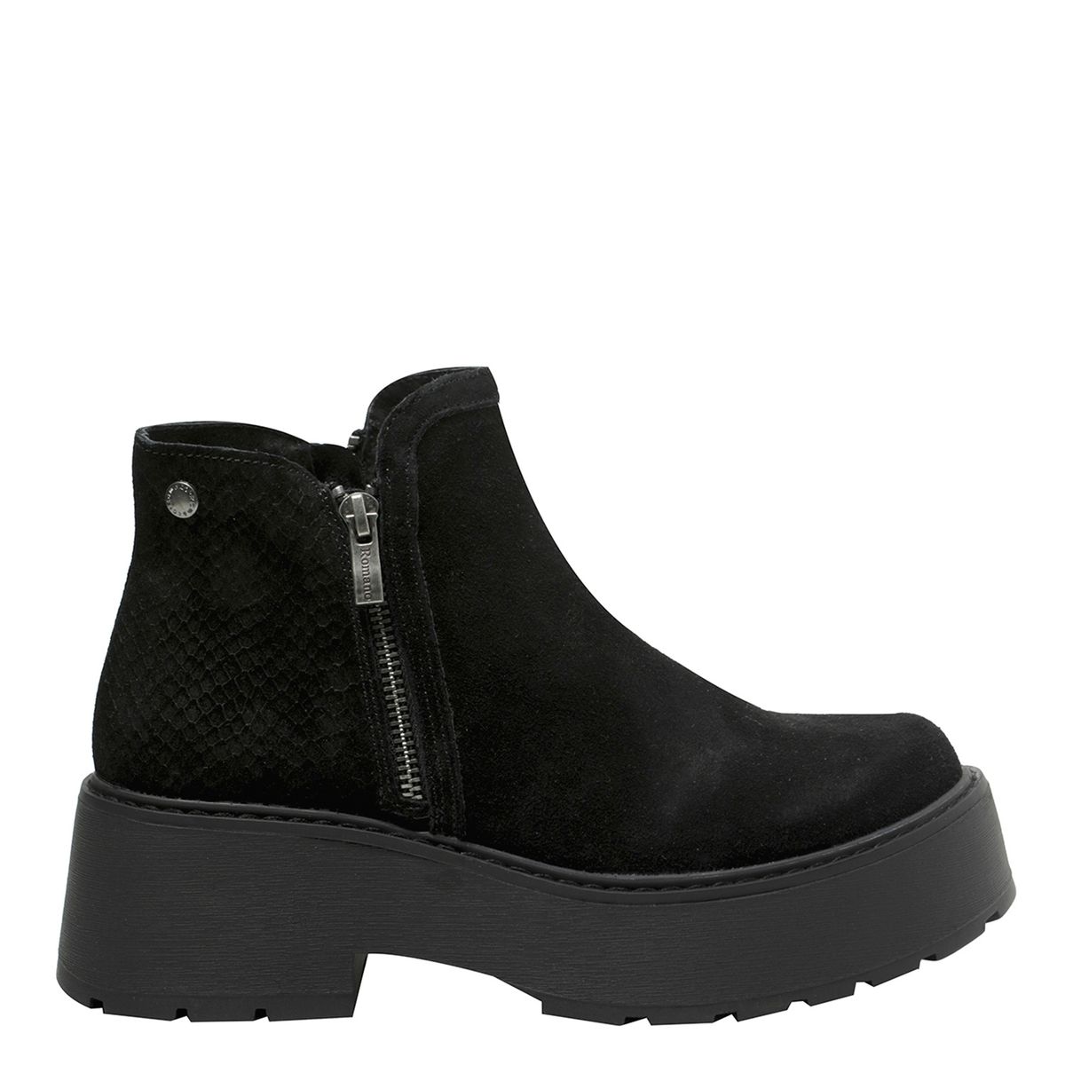 ROMANO - Botín Mujer Cuero Negro Romano