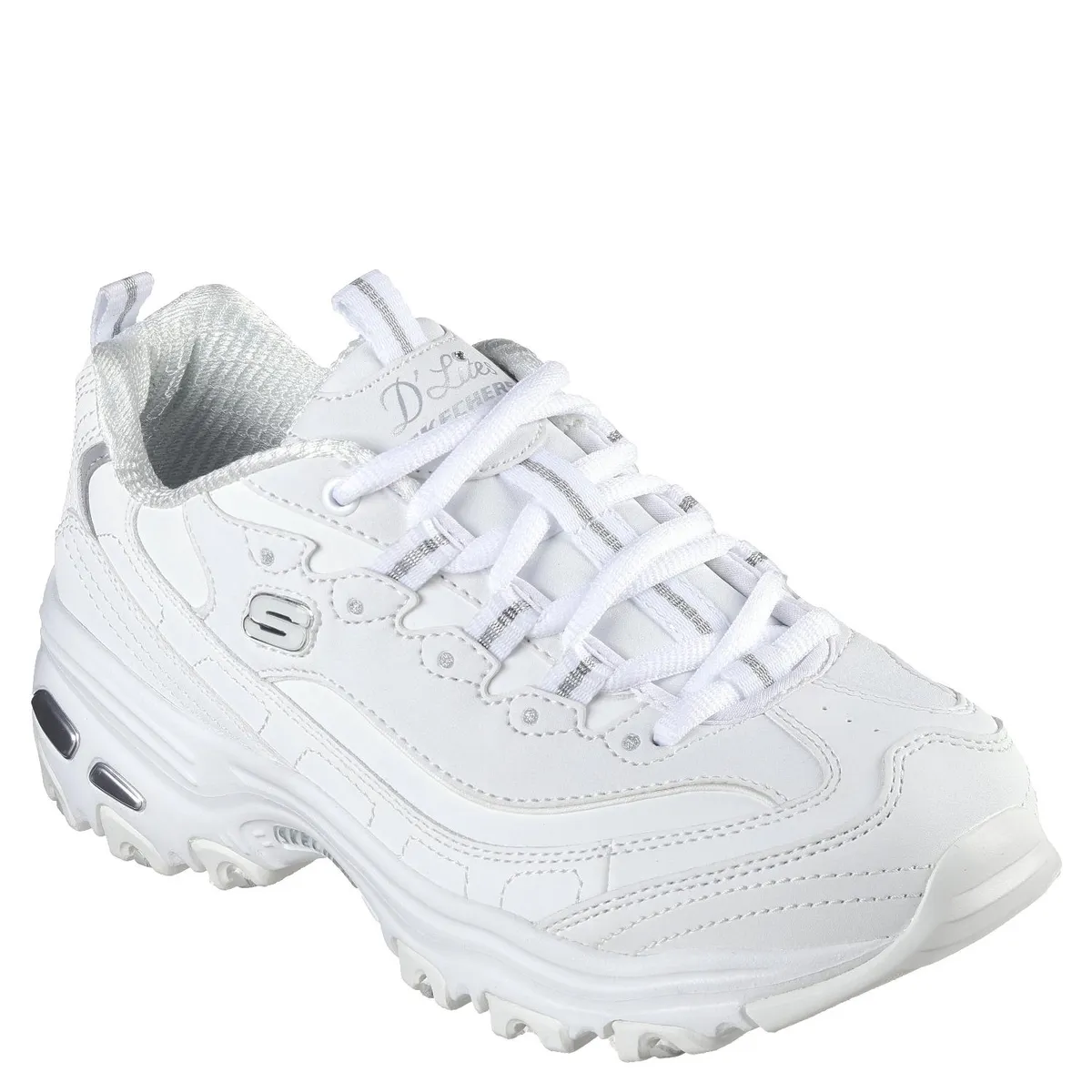 SKECHERS - D'Lites Zapatilla Urbana Mujer Cuero Blanco Skechers