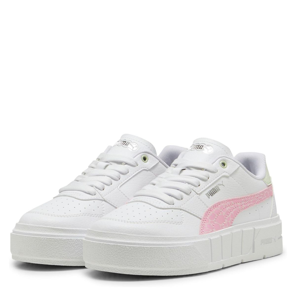 PUMA - Cali Court Zapatilla Urbana Unisex Niño Cuero Blanco (35.5 a 38) Puma