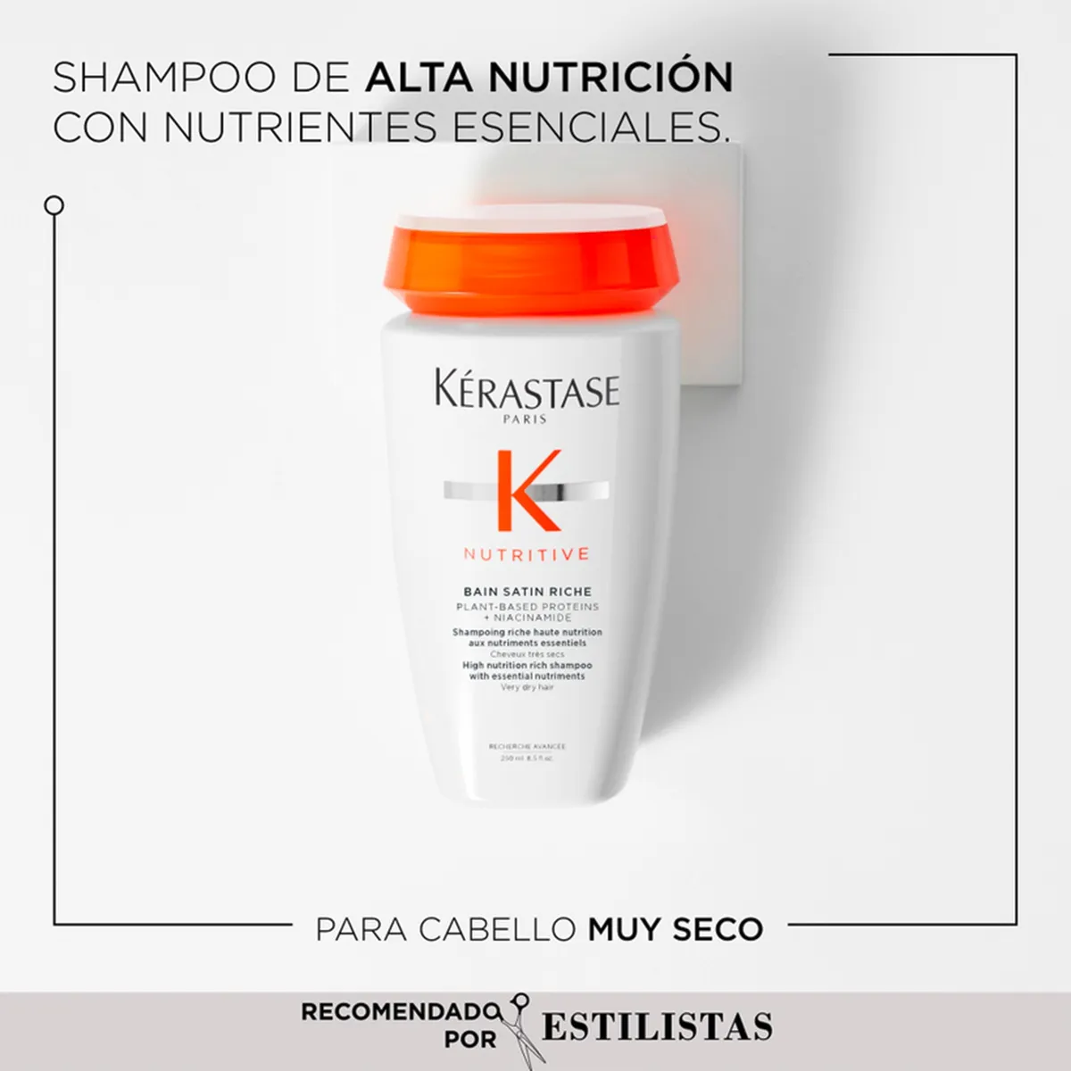 KERASTASE - Set Cabello Seco Nutritive Shampoo Bain Satin Riche 250ml + Aceite LHuile Originale Elixir Ultime 50ml Kérastase