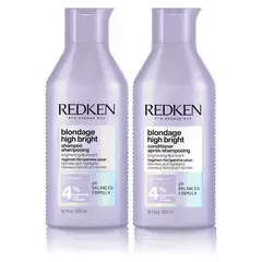 REDKEN - Set Iluminador Cabello Rubio Blondage High Bright Shampoo con Vitamina C 300ml + Acondicionador 300ml