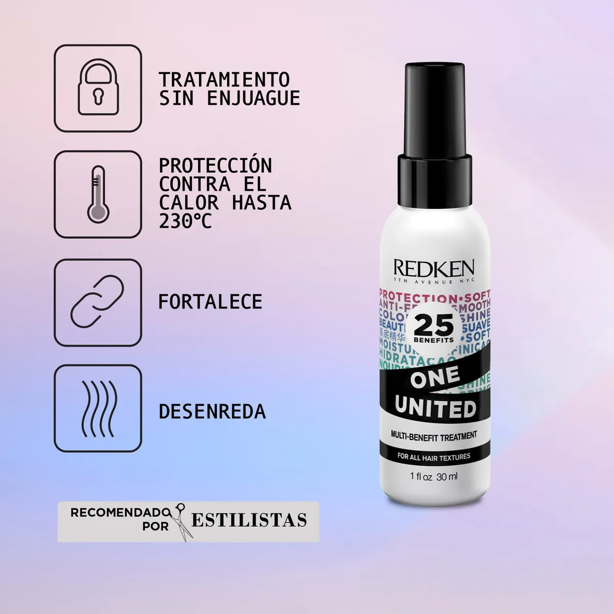 REDKEN - Spray 25 Beneficios Termoprotector Todo Tipo de Cabello One United 30ml Redken