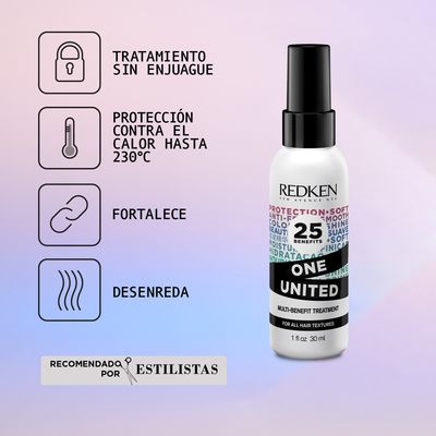 Imagen 2 del producto Spray 25 Beneficios Termoprotector Todo Tipo de Cabello One United 30ml