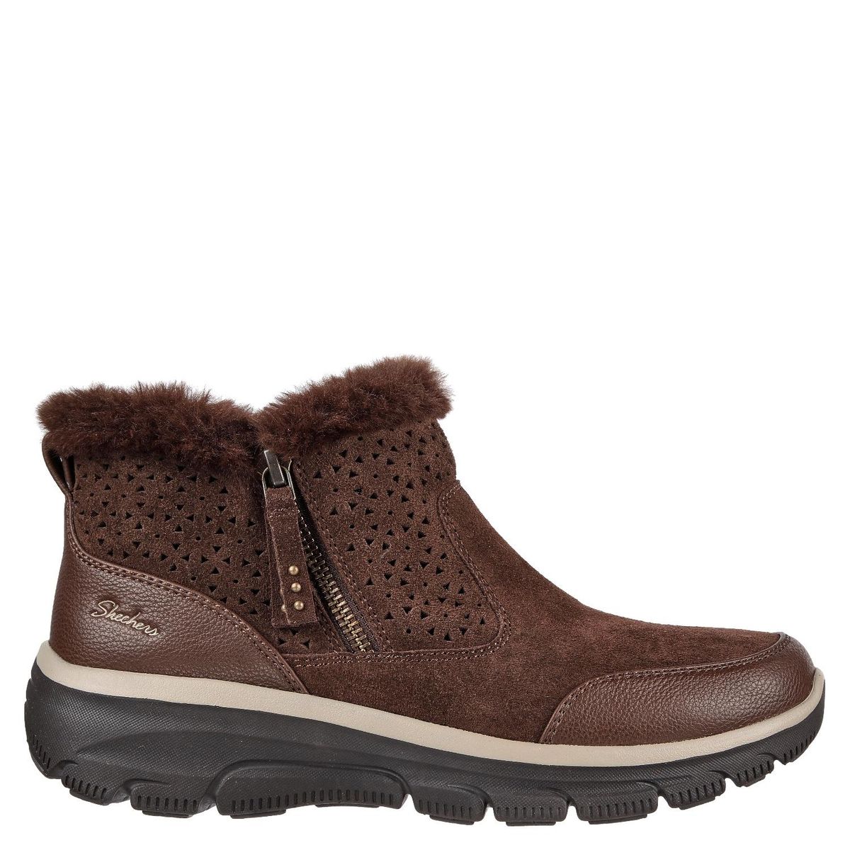 SKECHERS - Botín Mujer Cuero Café Skechers