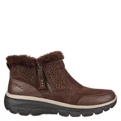 SKECHERS - Botín Mujer Cuero Café