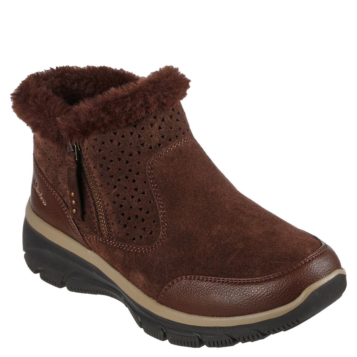 SKECHERS - Botín Mujer Cuero Café Skechers