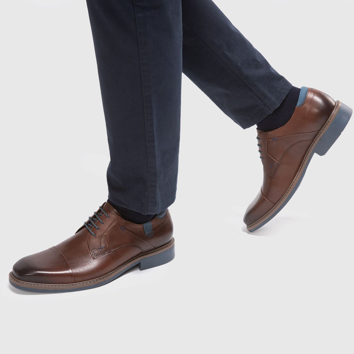 GUANTE - Zapato Casual Hombre Cuero Café Guante