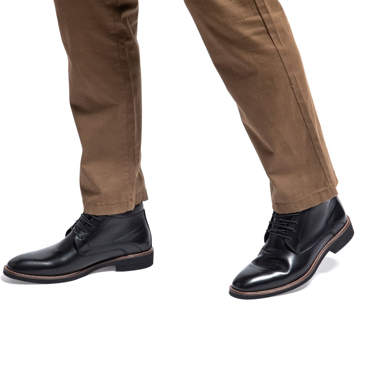 GUANTE - Botín Hombre Cuero Negro Guante