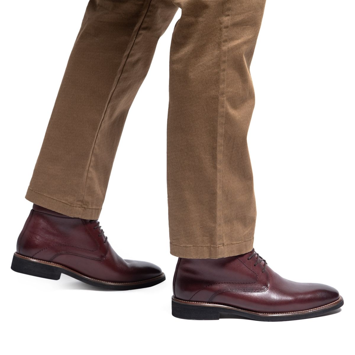 GUANTE - Botín Hombre Cuero Café Guante