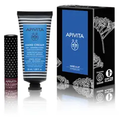 APIVITA - Set Crema de Manos Reparadora de Hypericum y Bálsamo Labial de Grosella negra