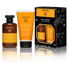 APIVITA - Set Hair Care Para Cabello Seco Y Dañado Keratin Repair