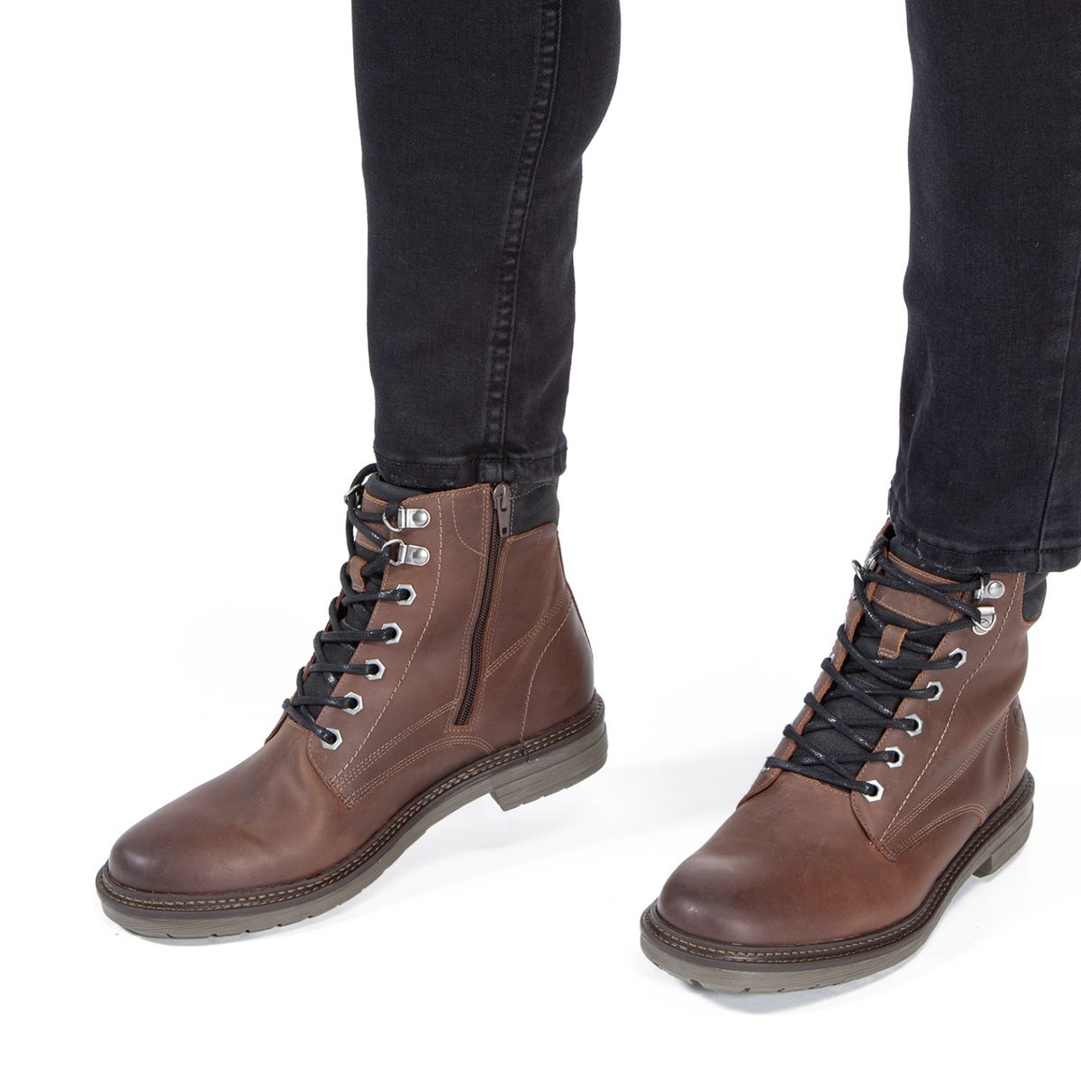 GUANTE - Botín Hombre Cuero Café Guante