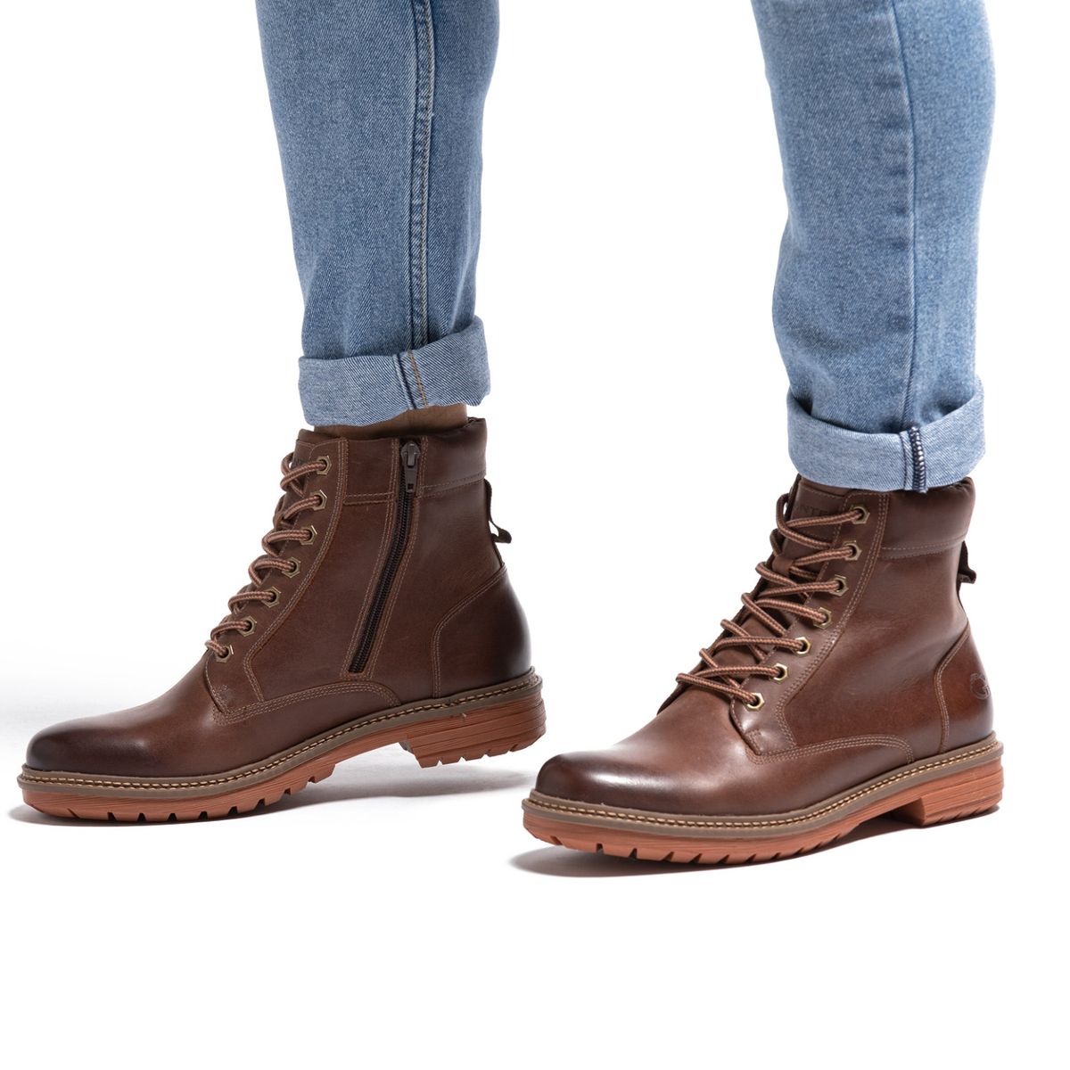 GUANTE - Botín Hombre Cuero Café Guante