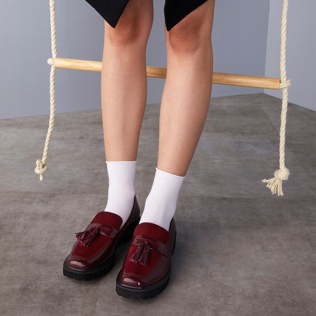 GACEL - Mocasín Mujer Cuero Rojo Gacel