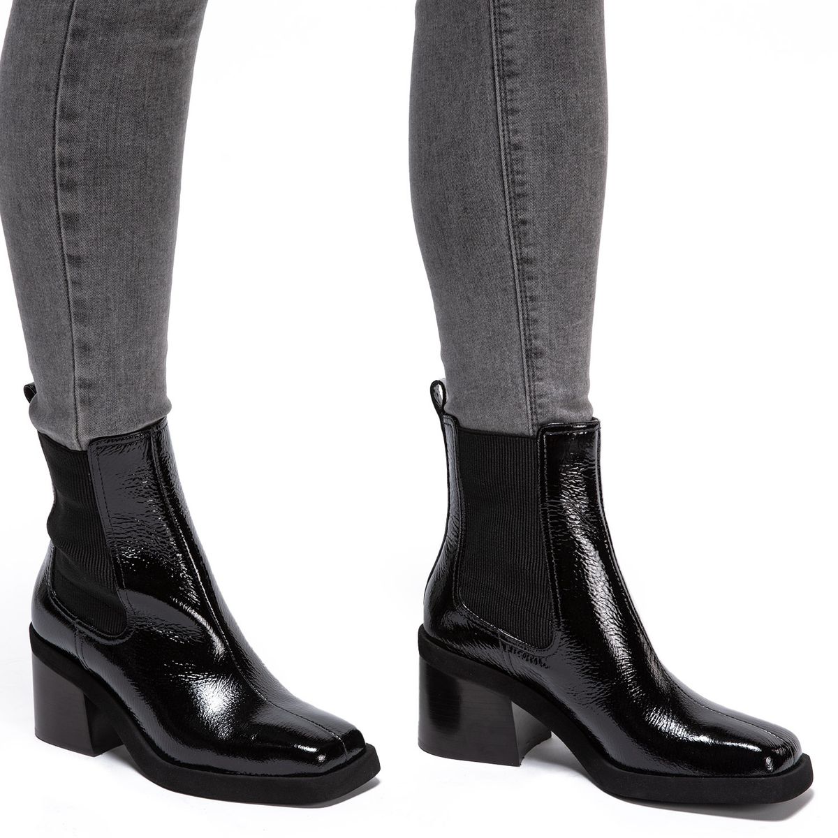 GACEL - Botín Mujer Cuero Negro Gacel