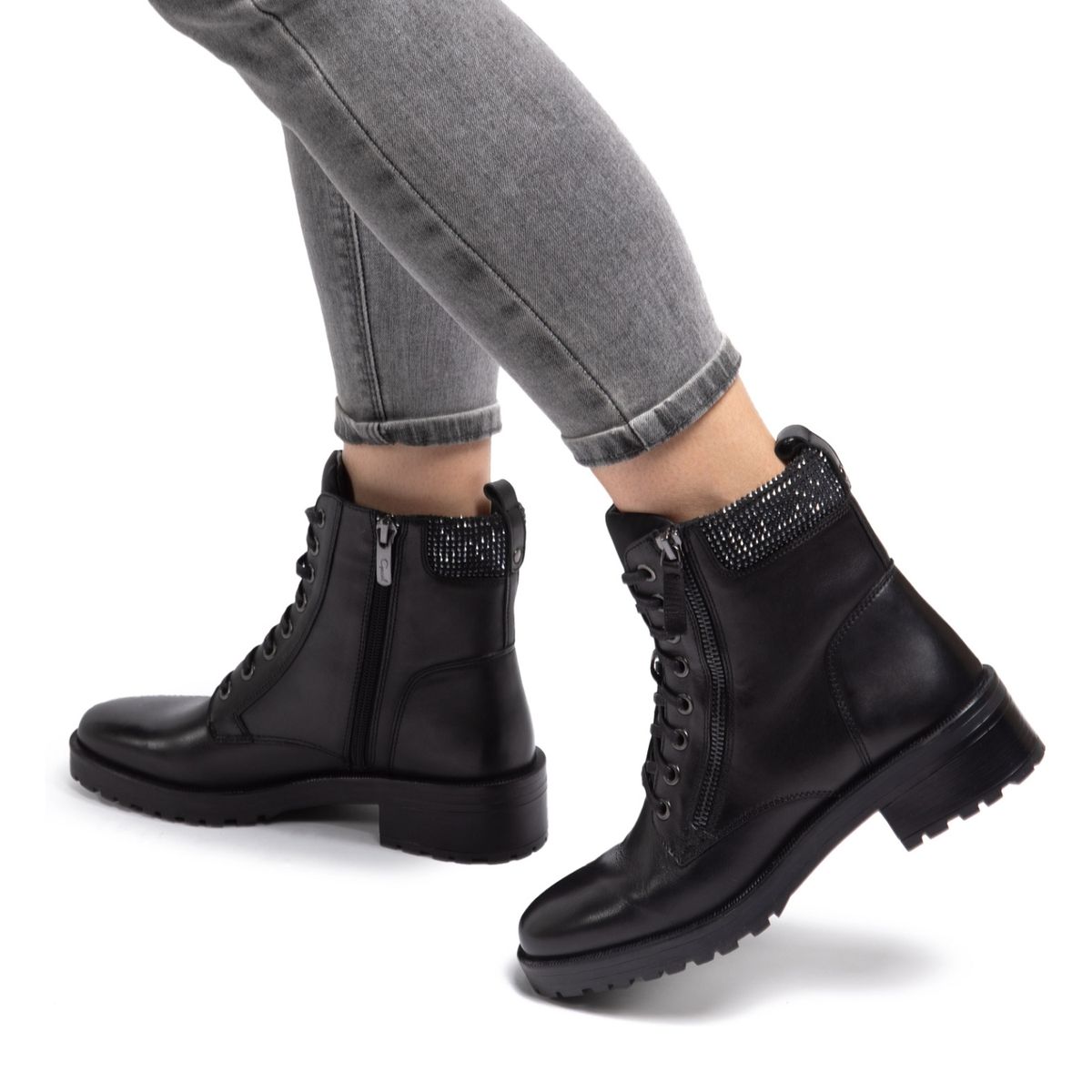 GACEL - Botín Mujer Cuero Negro Gacel