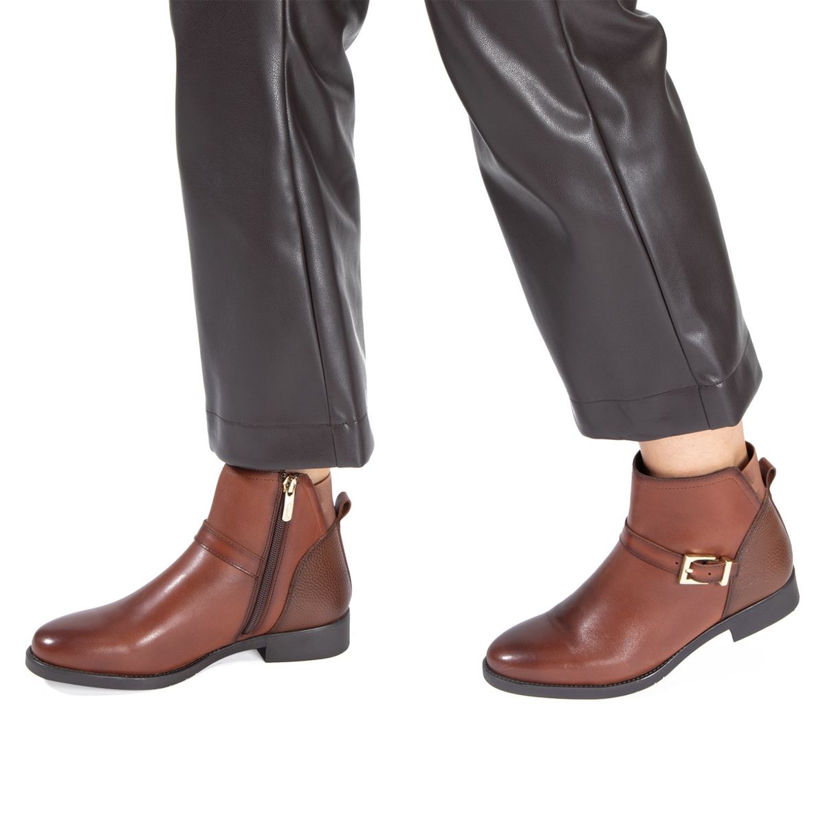 GACEL - Botín Mujer Cuero Café Gacel