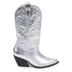 GACEL - Bota Vaquera Mujer Cuero Gris