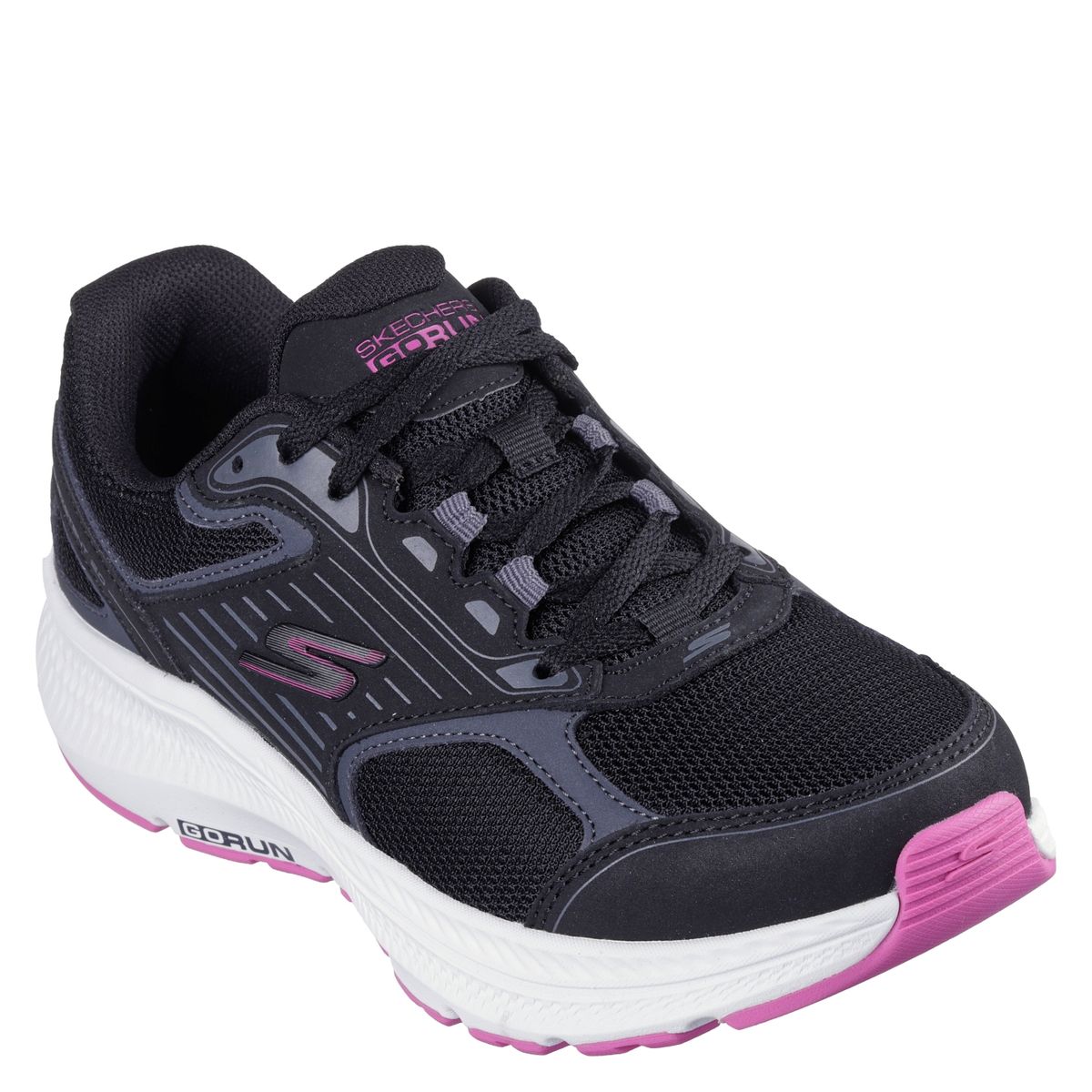 SKECHERS - Go Run Consistent 2.0 Zapatilla Running Mujer Cuero Negro Skechers
