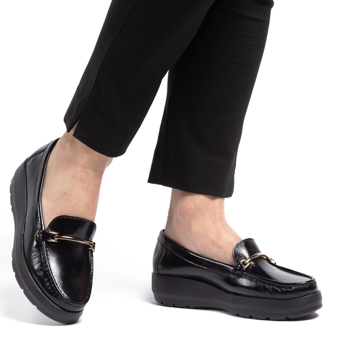 GACEL - Mocasín Mujer Cuero Negro Gacel