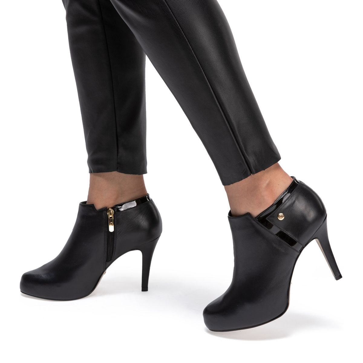 GACEL - Botín Mujer Cuero Negro Gacel