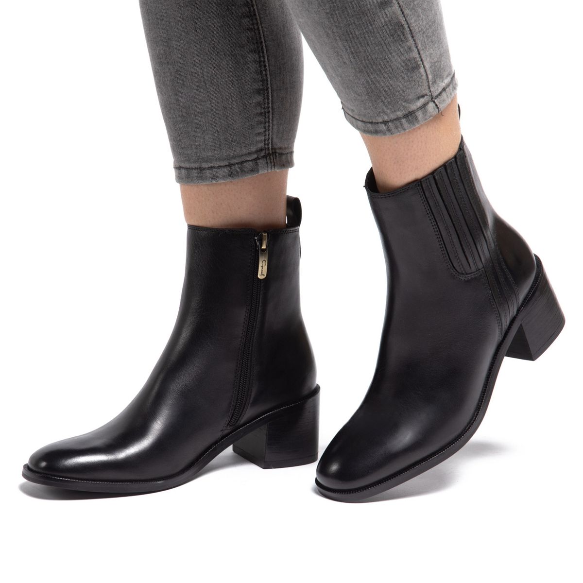 GACEL - Botín Mujer Cuero Negro Gacel