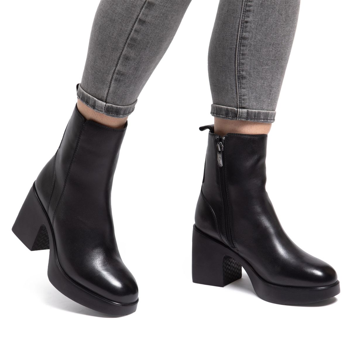 GACEL - Botín Mujer Cuero Negro Gacel