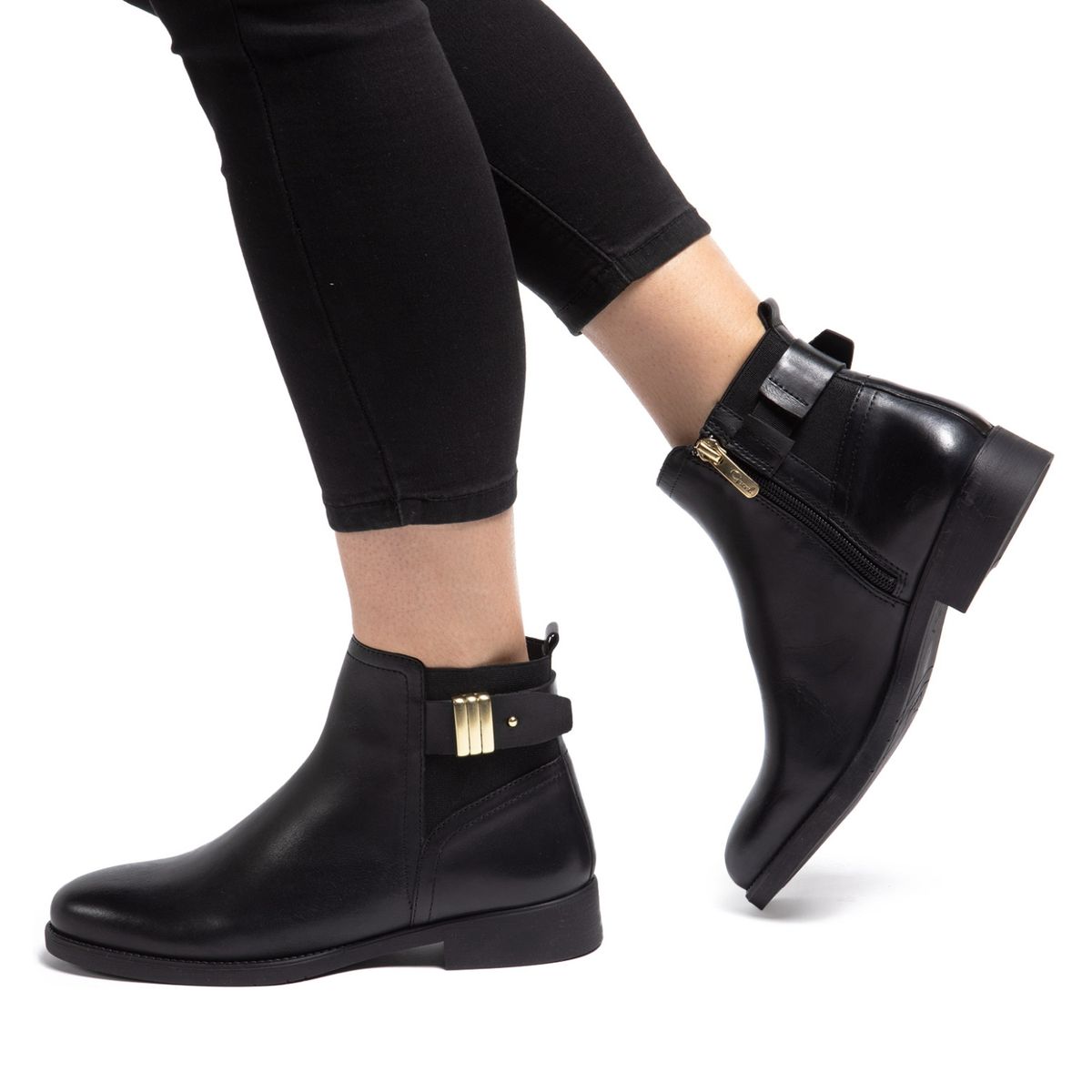 GACEL - Botín Mujer Cuero Negro Gacel