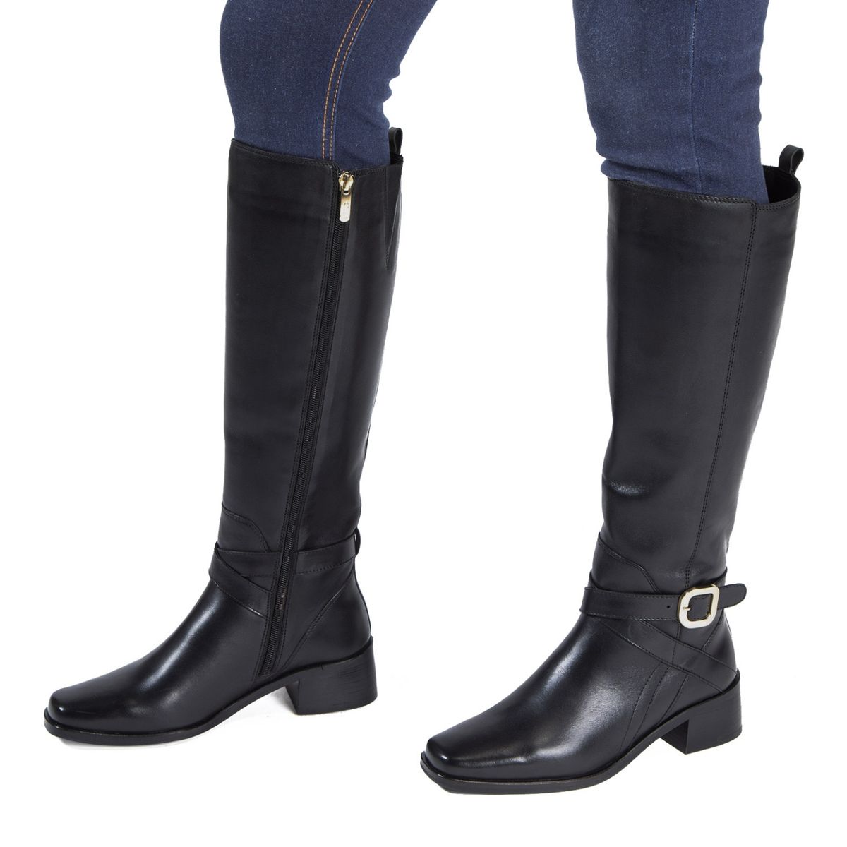 GACEL - Bota Mujer Cuero Negro Gacel