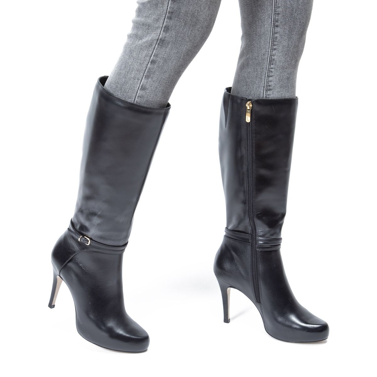 GACEL - Bota Mujer Cuero Negro Gacel