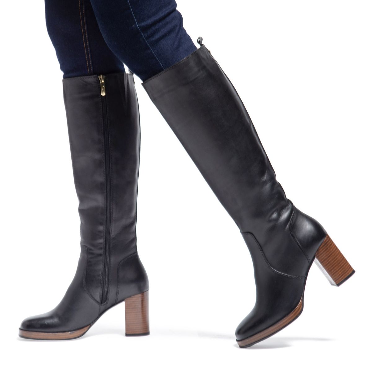 GACEL - Bota Mujer Cuero Negro Gacel