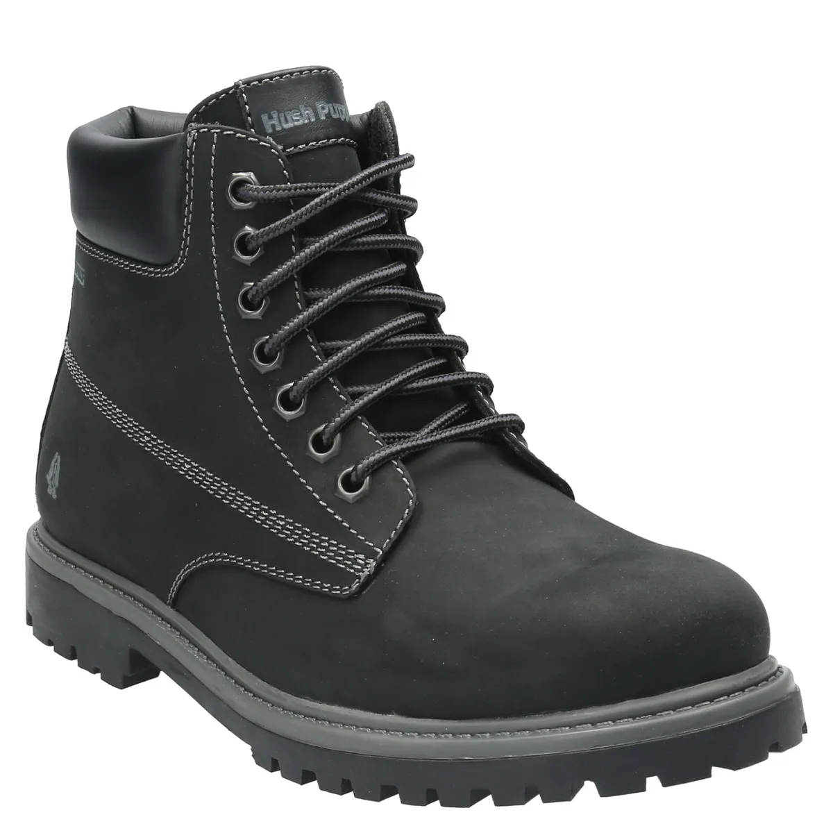 HUSH PUPPIES - Botín Hombre Cuero Negro Hush Puppies