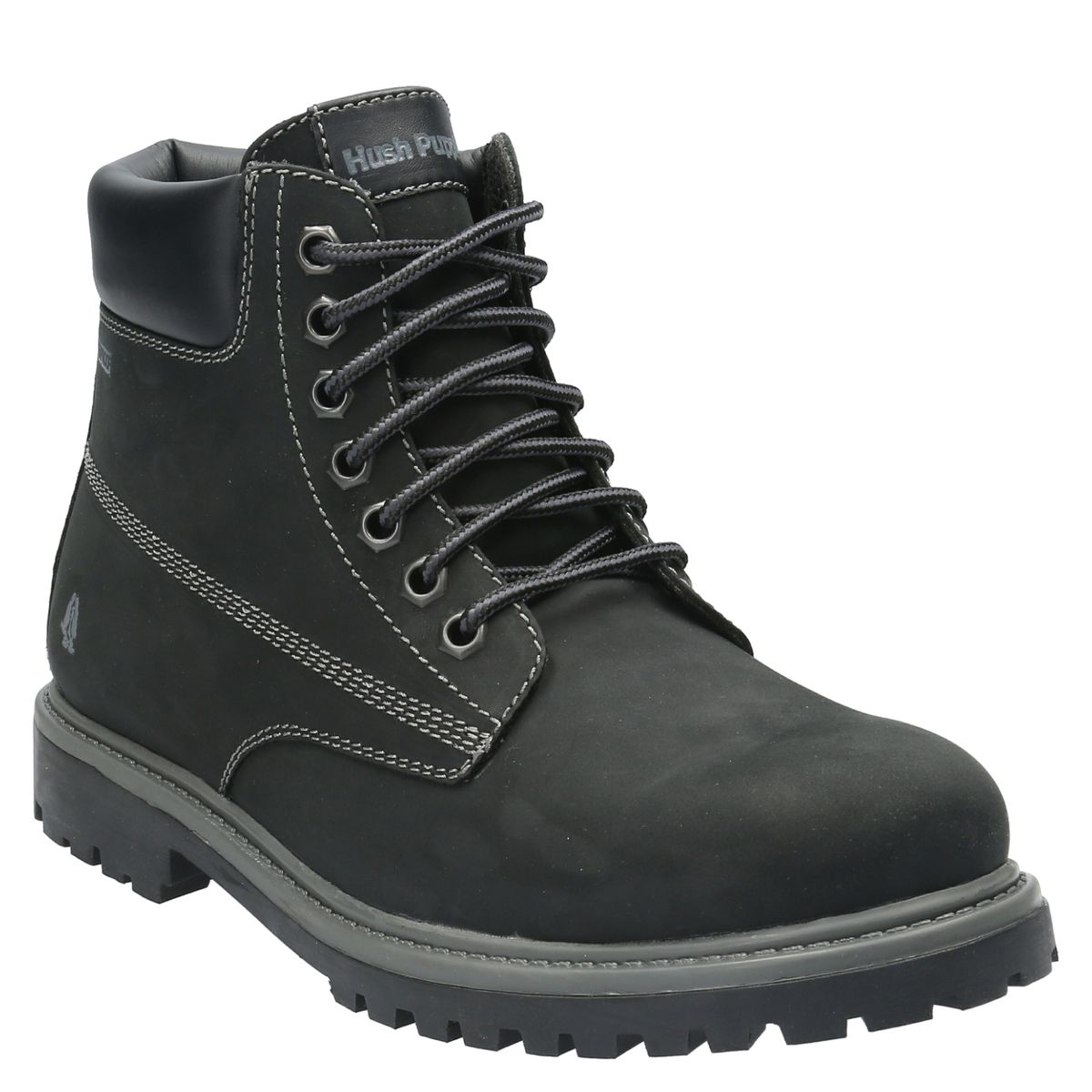 HUSH PUPPIES - Botín Hombre Cuero Negro Hush Puppies