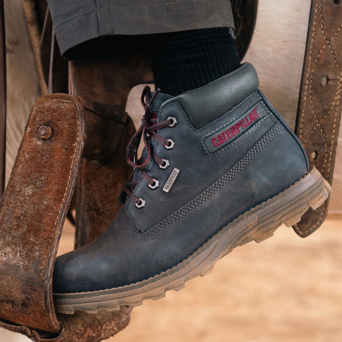 CAT - Botín Hombre Cuero Azul Cat