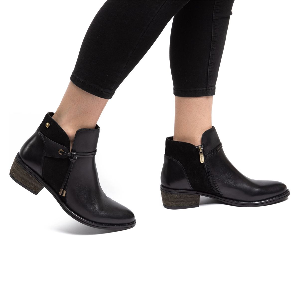 GACEL - Botín Mujer Cuero Negro Gacel