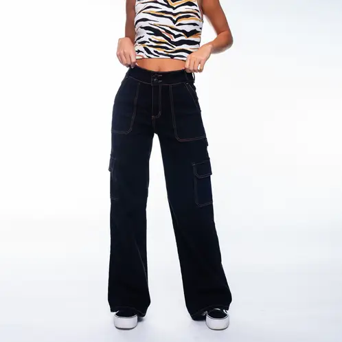 EFESIS - Jeans Palazzo Tiro Alto Mujer