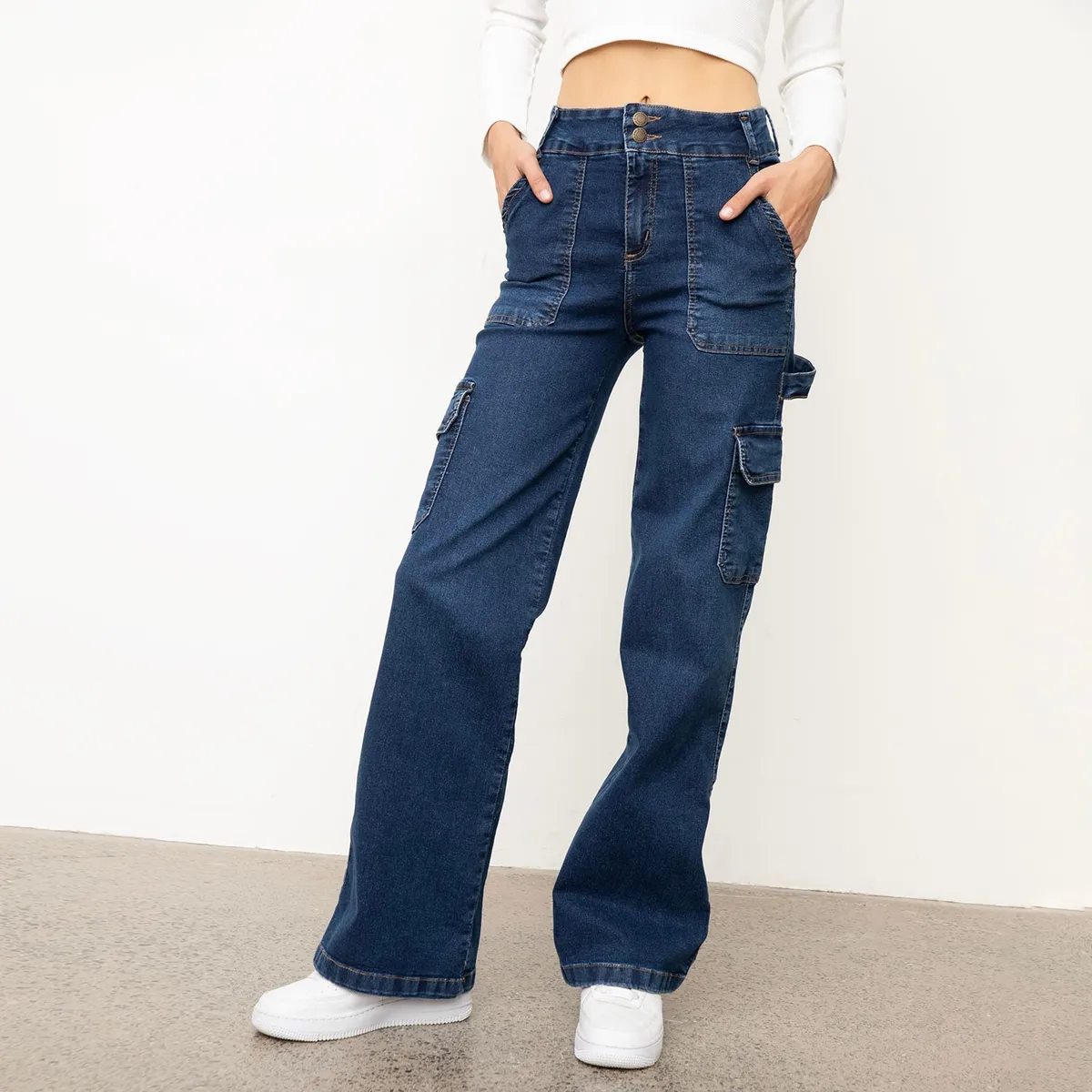 EFESIS - Jeans Wide Leg Tiro Alto Mujer Efesis