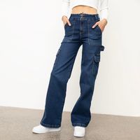 Jeans Wide Leg Tiro Alto Mujer