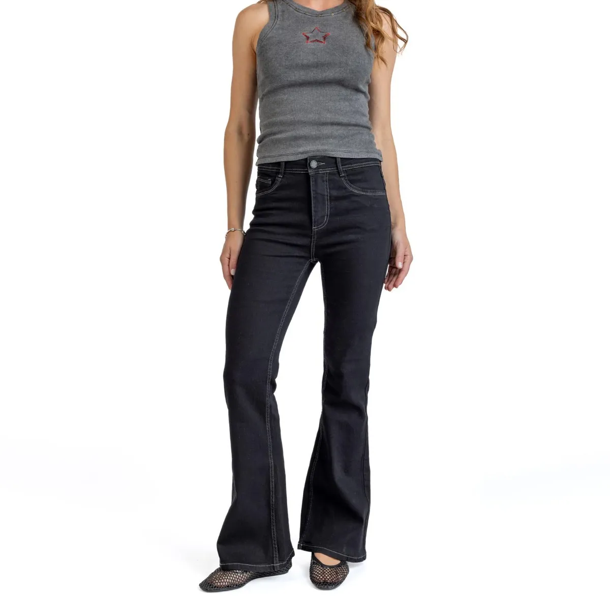 EFESIS - Jeans Flare Tiro Medio Mujer Efesis