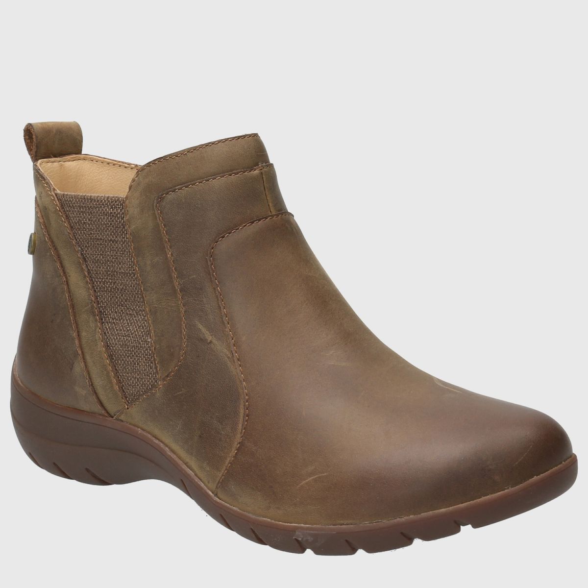 HUSH PUPPIES - Botín Mujer Cuero Café Hush Puppies