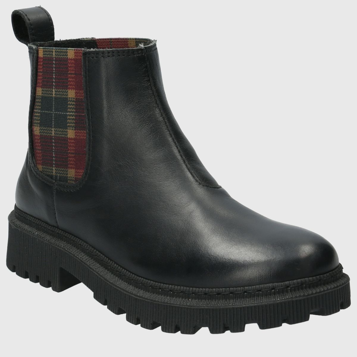 HUSH PUPPIES - Botín Mujer Cuero Negro Hush Puppies