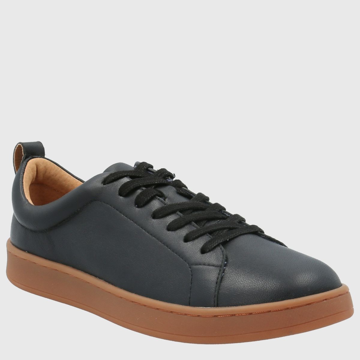 HUSH PUPPIES - Tottem Zapatilla Urbana Mujer Cuero Negro Hush Puppies