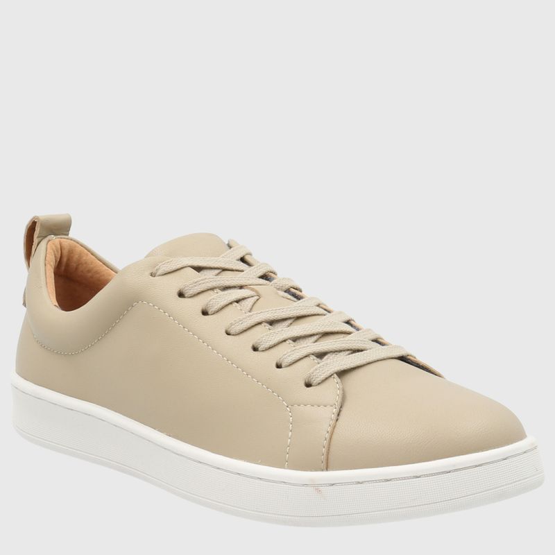 HUSH PUPPIES - Tottem Zapatilla Urbana Mujer Cuero Beige Hush Puppies
